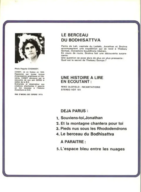 Verso de l'album Jonathan Tome 4 Le berceau du Bodhisattva