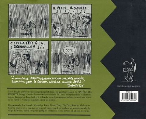 Verso de l'album Snoopy & Les Peanuts Tome 4 1957 - 1958