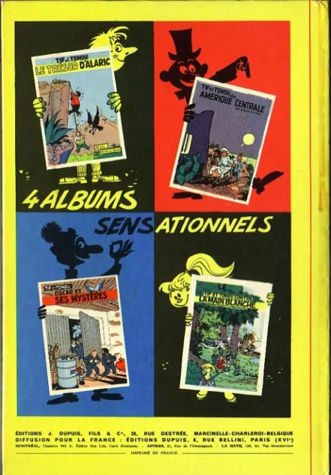 Verso de l'album Tif et Tondu Tome 5 Le retour de Choc