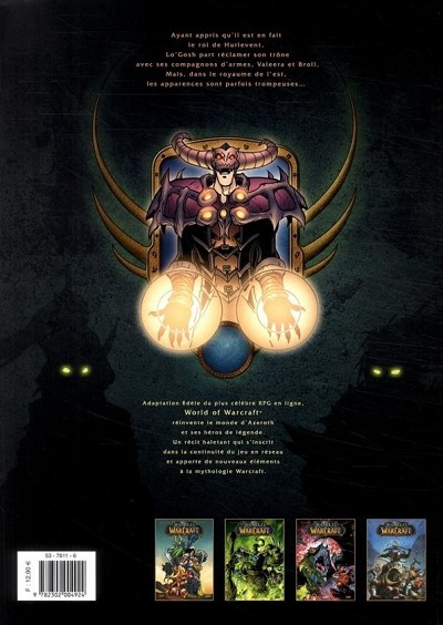 Verso de l'album World of Warcraft Soleil Productions Tome 4 Retour à Hurlevent
