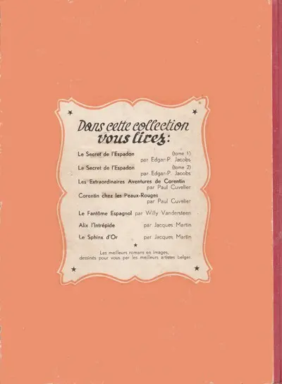 Verso de l'album Corentin Tome 1 Les extraordinaires aventures de Corentin