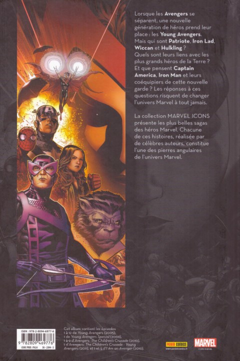 Verso de l'album Avengers Avengers - Allan Heinberg - Jim Cheung
