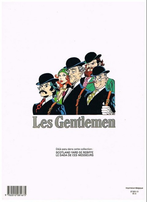 Verso de l'album Les Gentlemen Tome 3 Le club des quatre