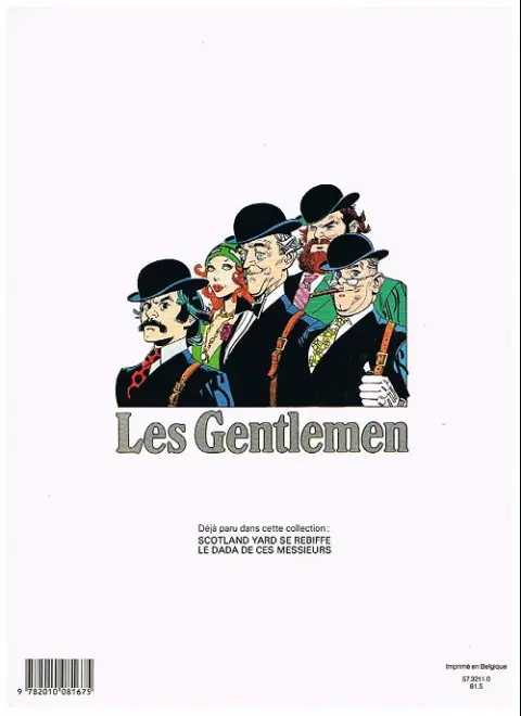 Verso de l'album Les Gentlemen Tome 3 Le club des quatre