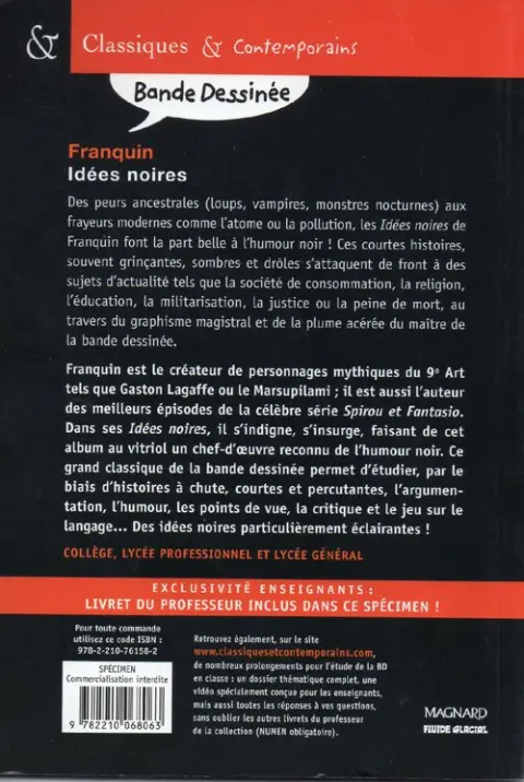 Verso de l'album Idées noires
