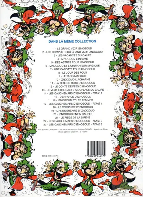 Verso de l'album Iznogoud Tome 3 Iznogoud et les vacances du Calife