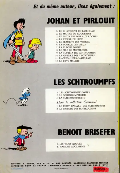 Verso de l'album Johan et Pirlouit Tome 2 Le maître de Roucybeuf