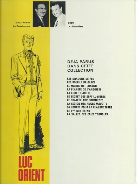 Verso de l'album Luc Orient Tome 10 Le 6ème continent