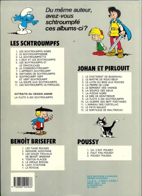 Verso de l'album Poussy Tome 1 Ca, c'est poussy