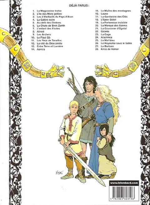 Verso de l'album Thorgal Tome 2 L'Île des Mers gelées