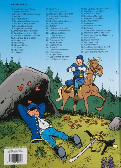 Verso de l'album Les Tuniques Bleues Tome 1 Un chariot dans l'Ouest