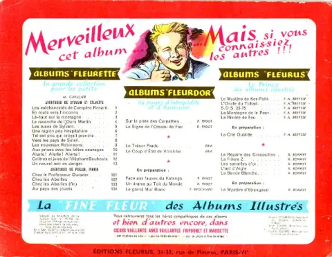 Verso de l'album Sylvain et Sylvette Tome 13 Un nouvel ami en danger