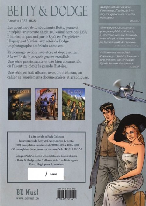 Verso de l'album Betty & Dodge Dossier illustré