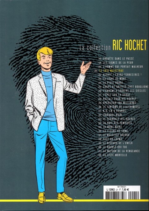 Verso de l'album Ric Hochet La collection Tome 21 Le trio maléfique