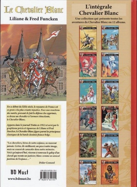 Verso de l'album Le Chevalier blanc - Série 2 - BD Must Tome 12 Le trésor des cathares