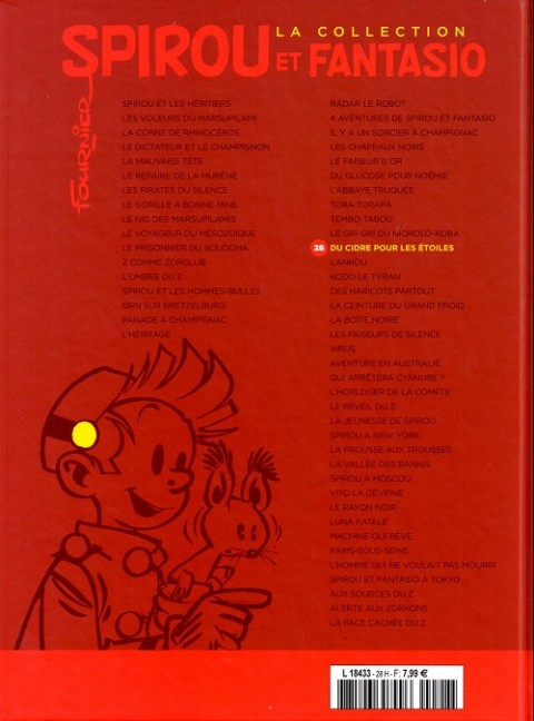 Verso de l'album Spirou et Fantasio La collection Tome 28 Du cidre pour les étoiles