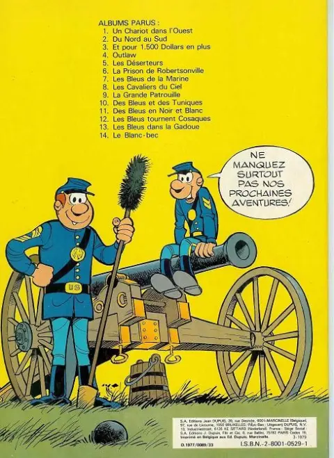 Verso de l'album Les Tuniques Bleues Tome 11 Des bleus en noir et blanc