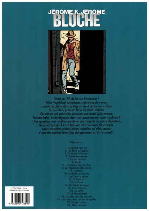 Verso de l'album Jérôme K. Jérôme Bloche Tome 13 Le pacte