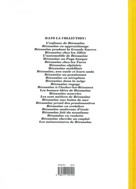 Verso de l'album Bécassine Tome 13 Bécassine, son oncle et leurs amis