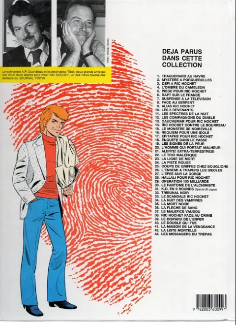 Verso de l'album Ric Hochet Tome 29 Opération 100 milliards