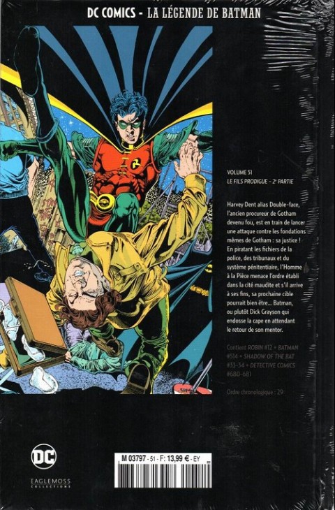 Verso de l'album DC Comics - La Légende de Batman Volume 51 Le fils prodigue - 2e partie