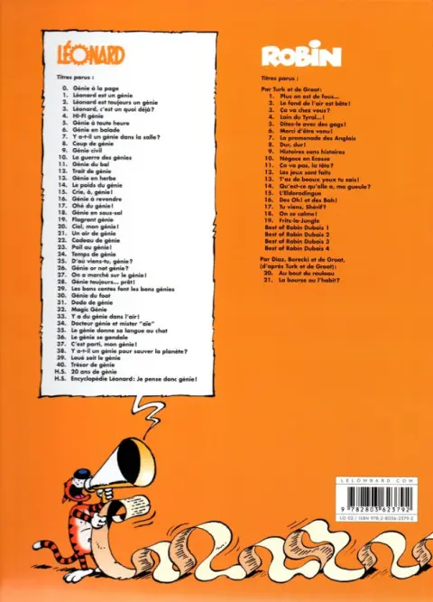 Verso de l'album Léonard Tome 38 Y a-t-il un génie pour sauver la planète ?