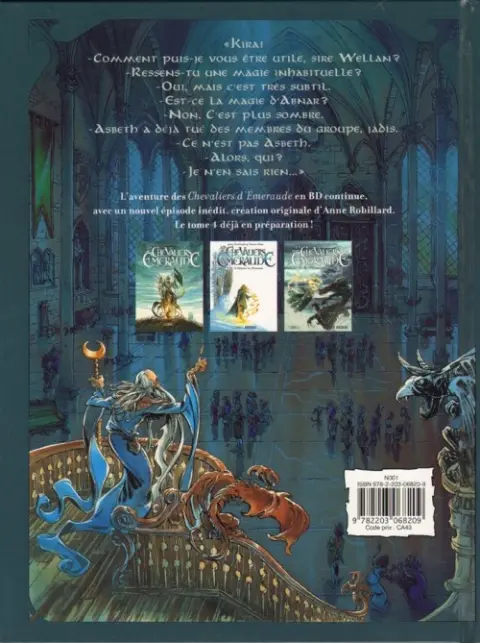 Verso de l'album Les Chevaliers d'Émeraude Casterman - Michel Lafon Tome 3 L'Imposteur