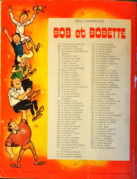 Verso de l'album Bob et Bobette Tome 77 La Kermesse aux Singes