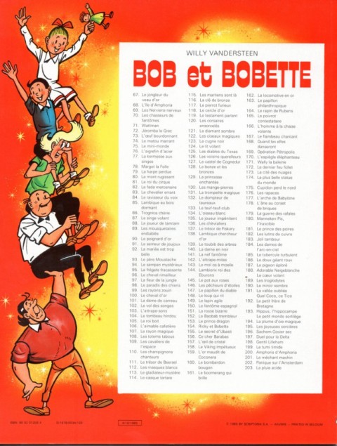 Verso de l'album Bob et Bobette Tome 169 Opération Pétropolis