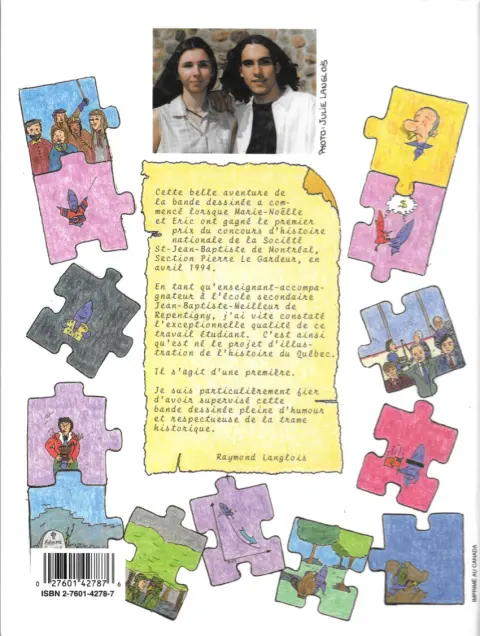 Verso de l'album Fleurdelisé Histoire du Québec en B.D.