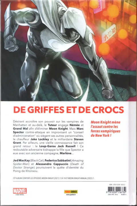 Verso de l'album Moon Knight 3 Sain d'esprit...ou presque
