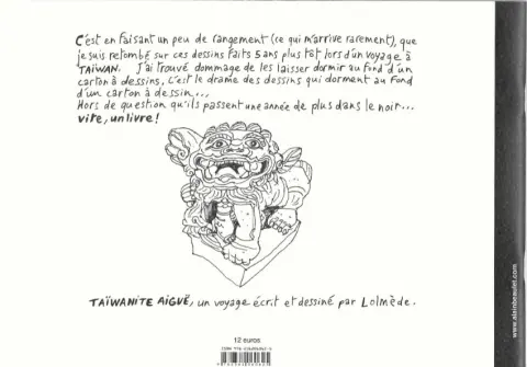 Verso de l'album Taïwanite aïgue