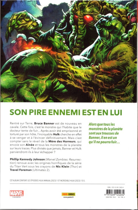 Verso de l'album The incredible Hulk 1 L'âge des monstres