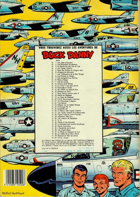 Verso de l'album Buck Danny Tome 25 Escadrille ZZ