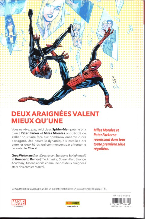 Verso de l'album The spectacular Spider-Men 1 Arachnobatiques
