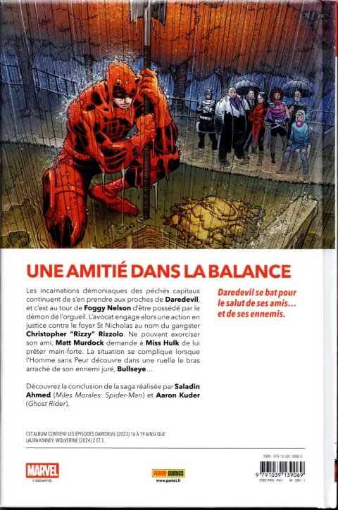 Verso de l'album Daredevil 4 Derniers sacrements