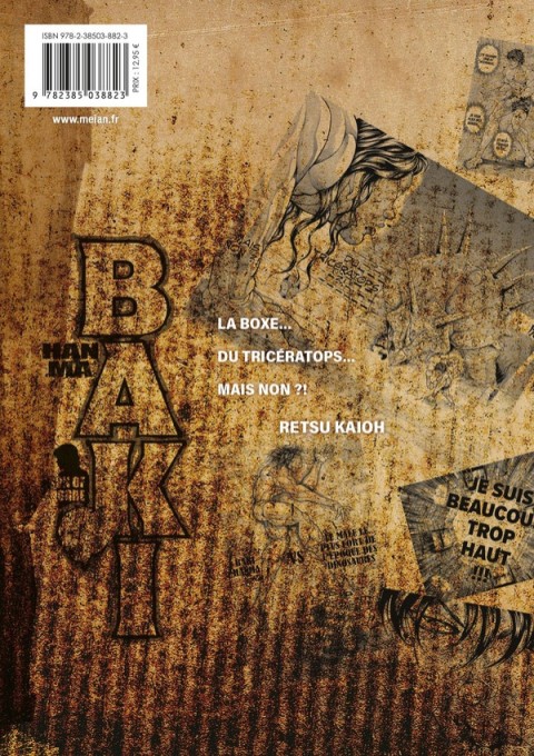 Verso de l'album Hanma Baki 12