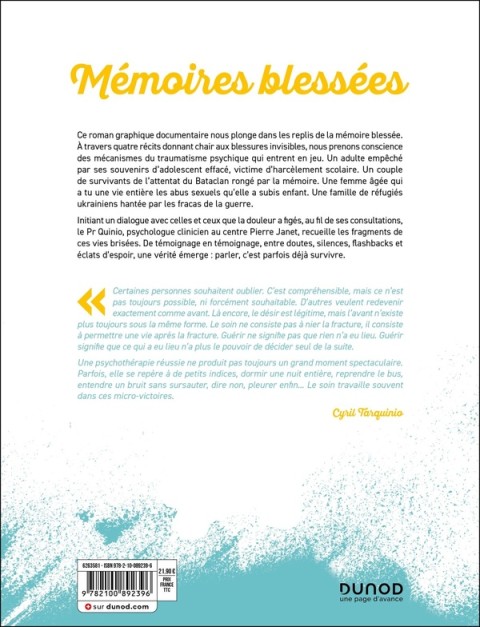Verso de l'album Mémoires blessées Trauma et reconstruction