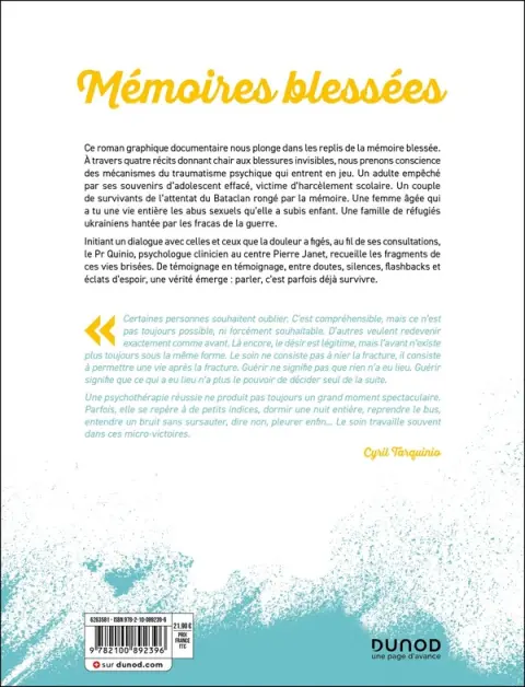 Verso de l'album Mémoires blessées Trauma et reconstruction