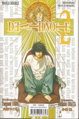 Verso de l'album Death note Albums doubles France Loisirs 1 Tomes 1 et 2