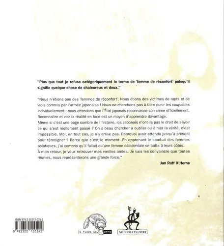 Verso de l'album Femmes de réconfort Esclaves sexuelles de l'armée japonaise