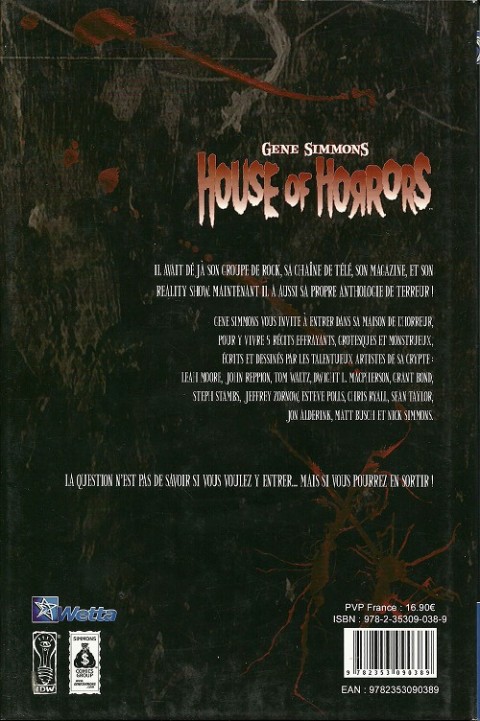 Verso de l'album Gene Simmons House of Horrors