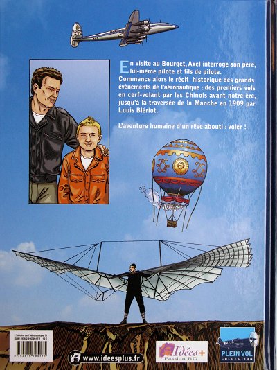 Verso de l'album L'Histoire de l'aéronautique Tome 1 Des origines à Blériot