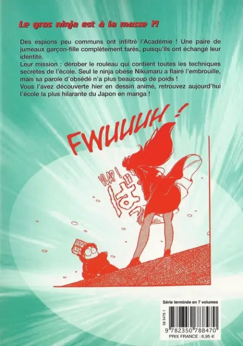 Verso de l'album L'Académie des Ninjas Tome 7