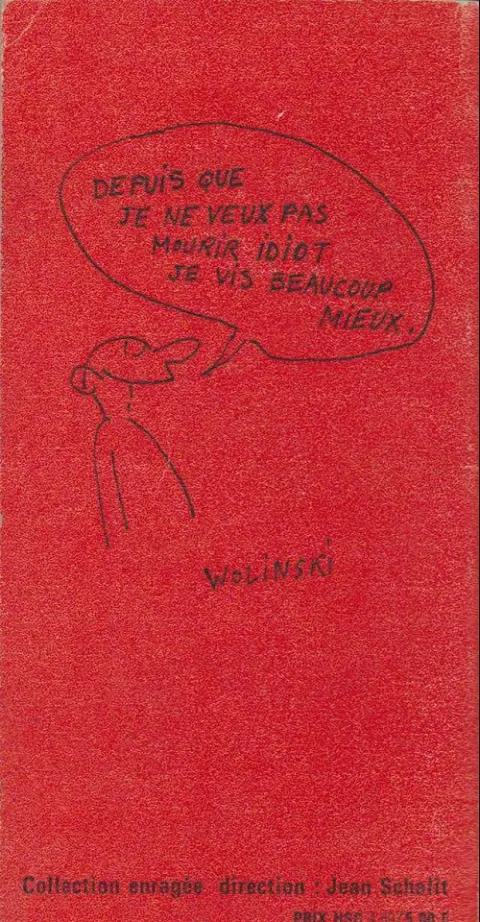 Verso de l'album Je ne veux pas mourir idiot Je ne veux pas mourir idiot - pièce