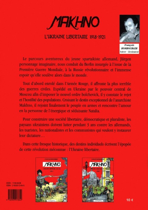 Verso de l'album Makhno - L'Ukraine libertaire 1918-1921 Tome 1