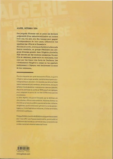 Verso de l'album Algérie , une guerre française Tome 1 Derniers beaux jours