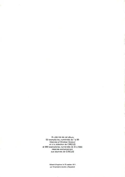 Verso de l'album Le Narcisse d'argent