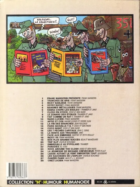 Verso de l'album Panzer Panik
