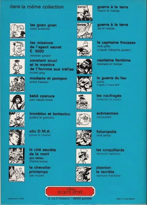 Verso de l'album Les Pirates de l'infini
